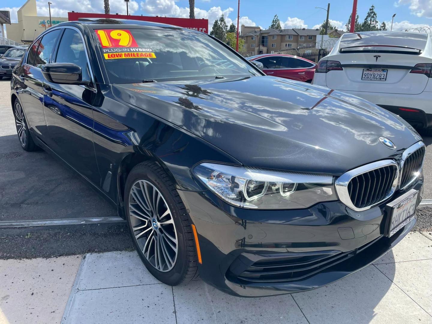 2019 BLACK /BLACK BMW 5-Series 530e iPerformance (WBAJA9C59KB) with an 2.0L L4 DOHC 16V TURBO HYBRID engine, 8A transmission, located at 744 E Miner Ave, Stockton, CA, 95202, (209) 944-5770, 37.956863, -121.282082 - PLUS TAXES AND FEES - Photo#0